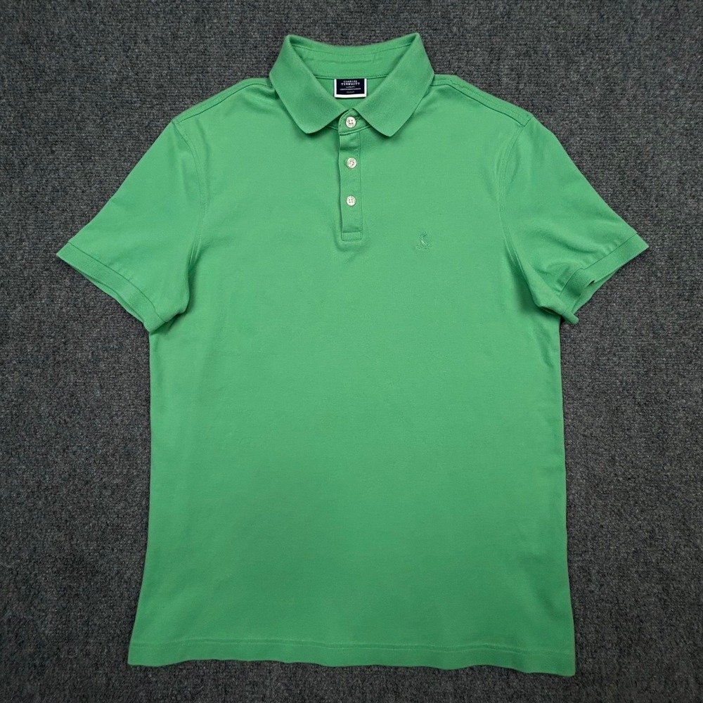 Charles‎ Tyrwhitt Smart Polo Shirt Mens M Green Pique Cotton Stretch Performance